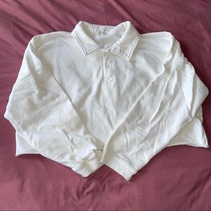 Brandy Melville John Galt Cropped Collared Sweatshirt